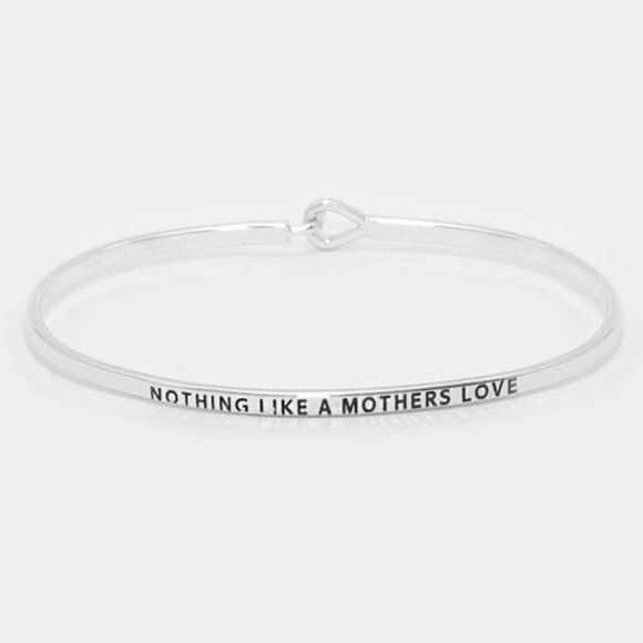 "NOTHING LIKE A MOTHERS LOVE" Thin Silver Bracelet - Picture 1 of 6